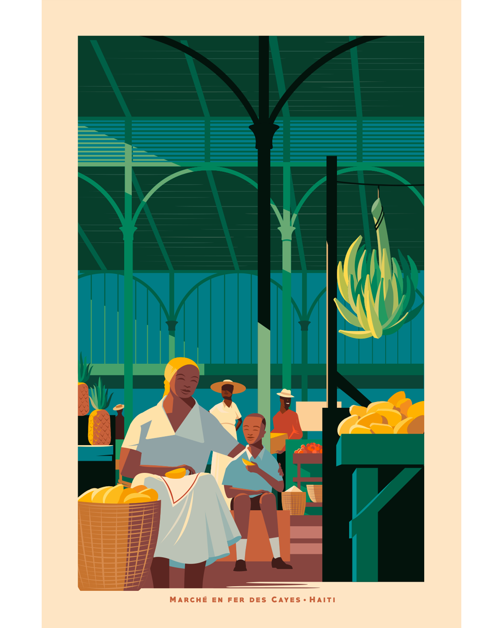 Marché en fer des Cayes, Haïti